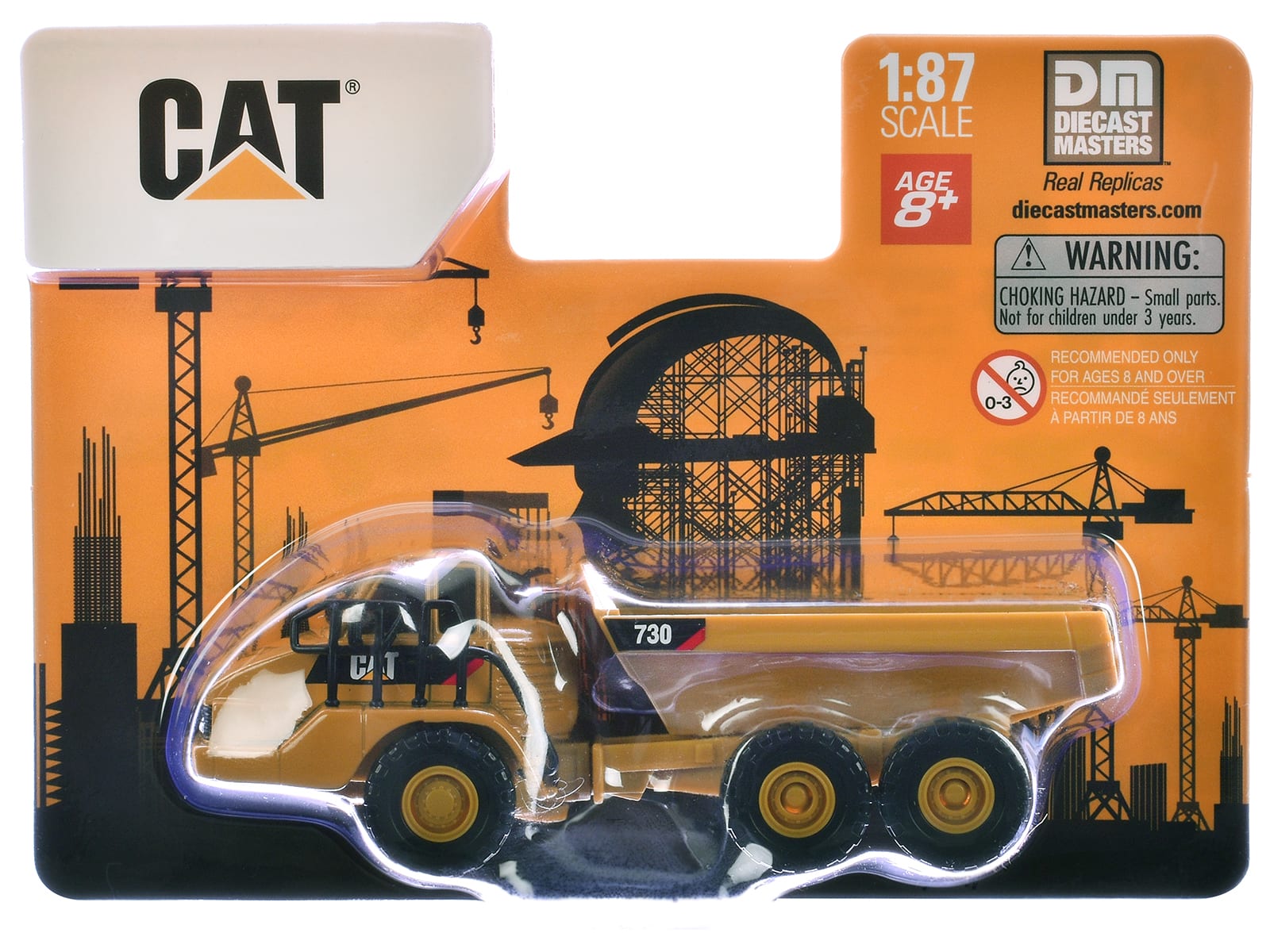 CAT Caterpillar 730 Articulated Truck 1/87 (HO) Diecast Model by Diecast Masters - Yellow