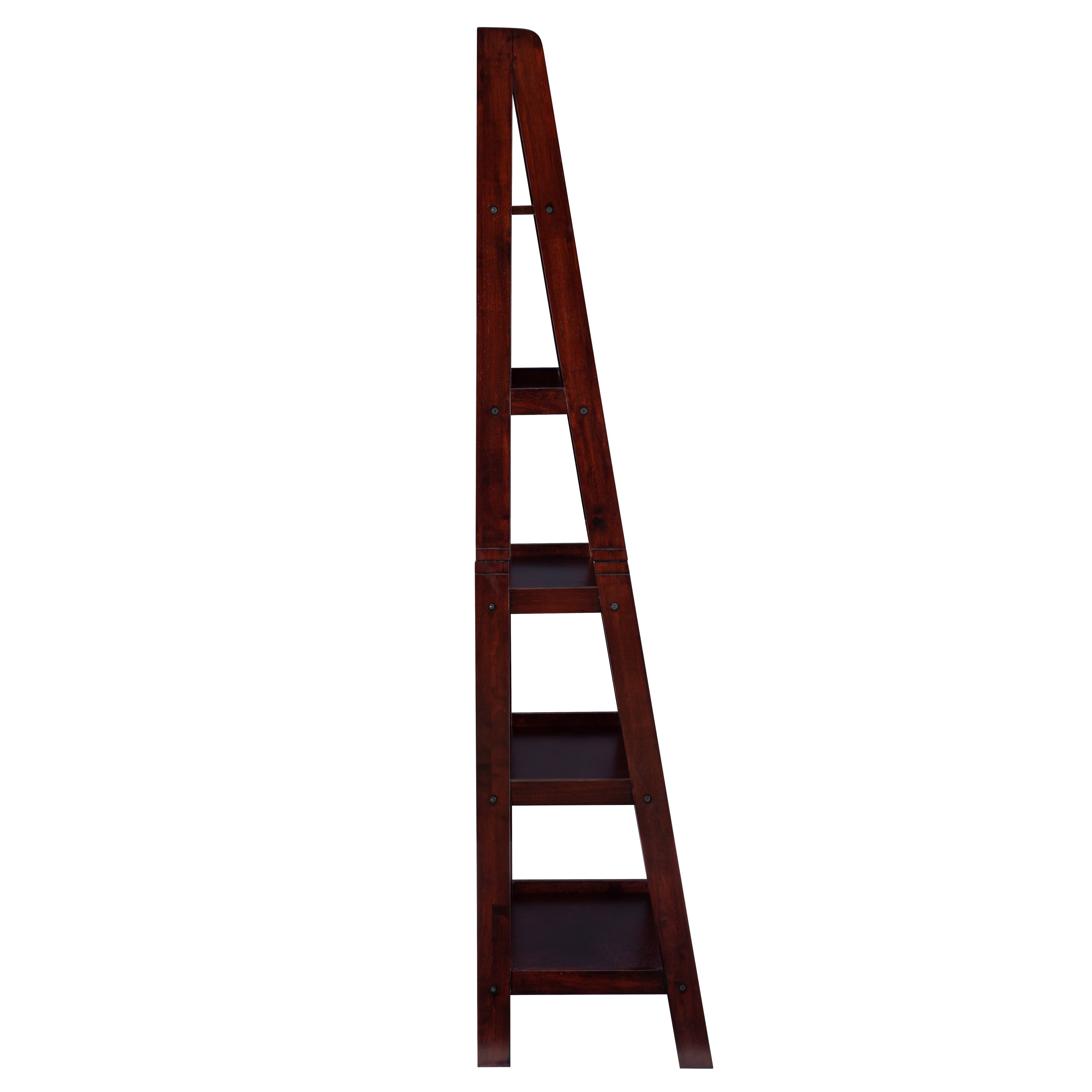 Left. Linon Home Décor - Radford Five-Tier Ladder Bookshelf - Espresso.