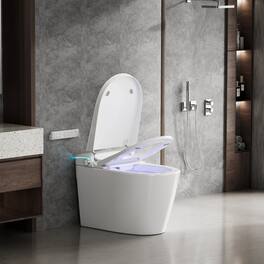 Dyonery - smart toilet, with built-in bidet, warm air drying, water tank and foam shield, and ultraviolet sterilization - White
