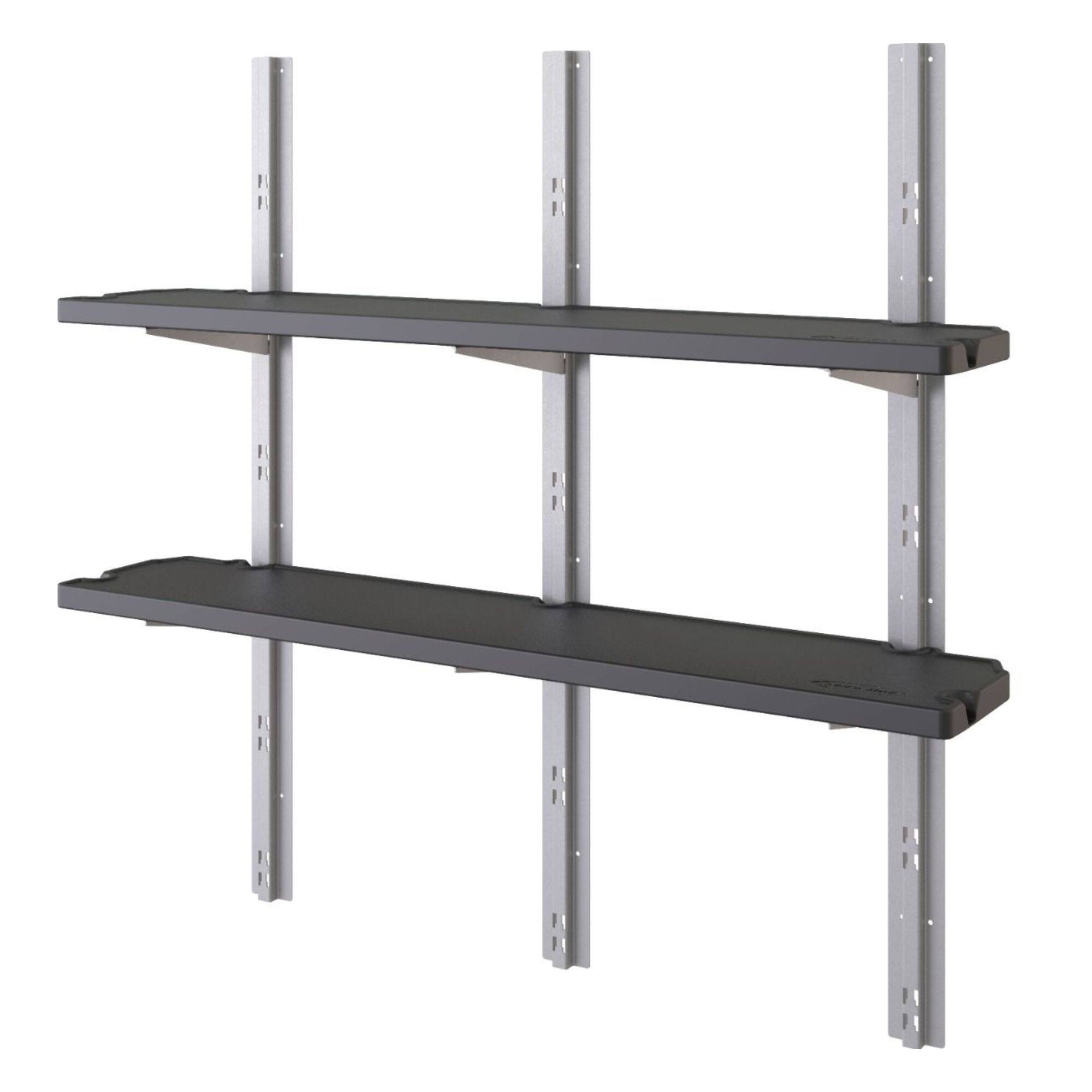 Front. Suncast - Suncast Vertical Shed 2 Shelf Kit Space Saving Wall Mount Outdoor Storage, Black - Black.