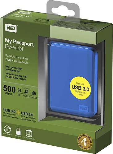 Best Buy: WD My Passport Essential 500GB External USB 3.0/2.0