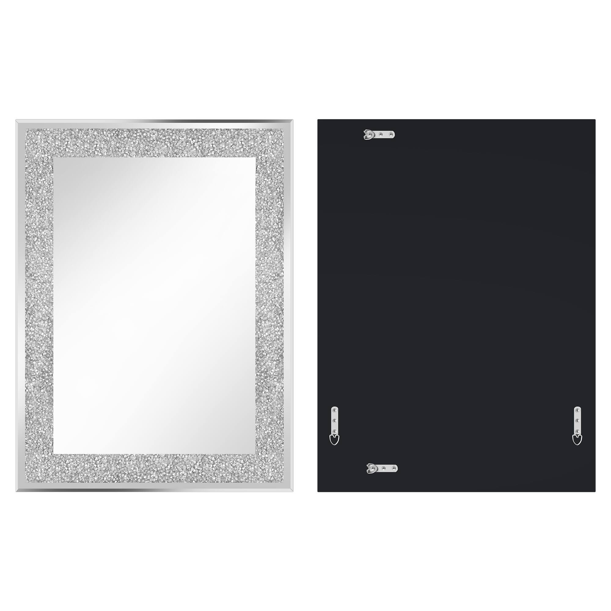 Alt View 7. Breezary - 36 x 24 Modern Decorative Wall Mirror Crushed Diamond Frame Rectangle Vanity Mirror for Bathroom Bedroom Living Room - Black.