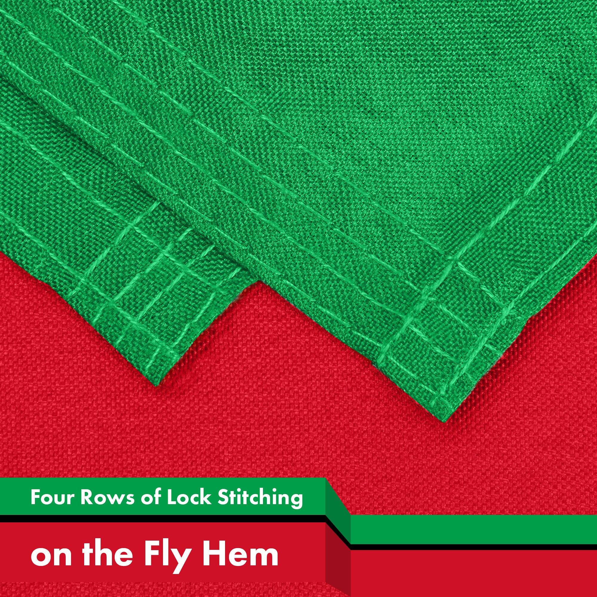 Four Rows of Lock Stitching on the Fly Hem