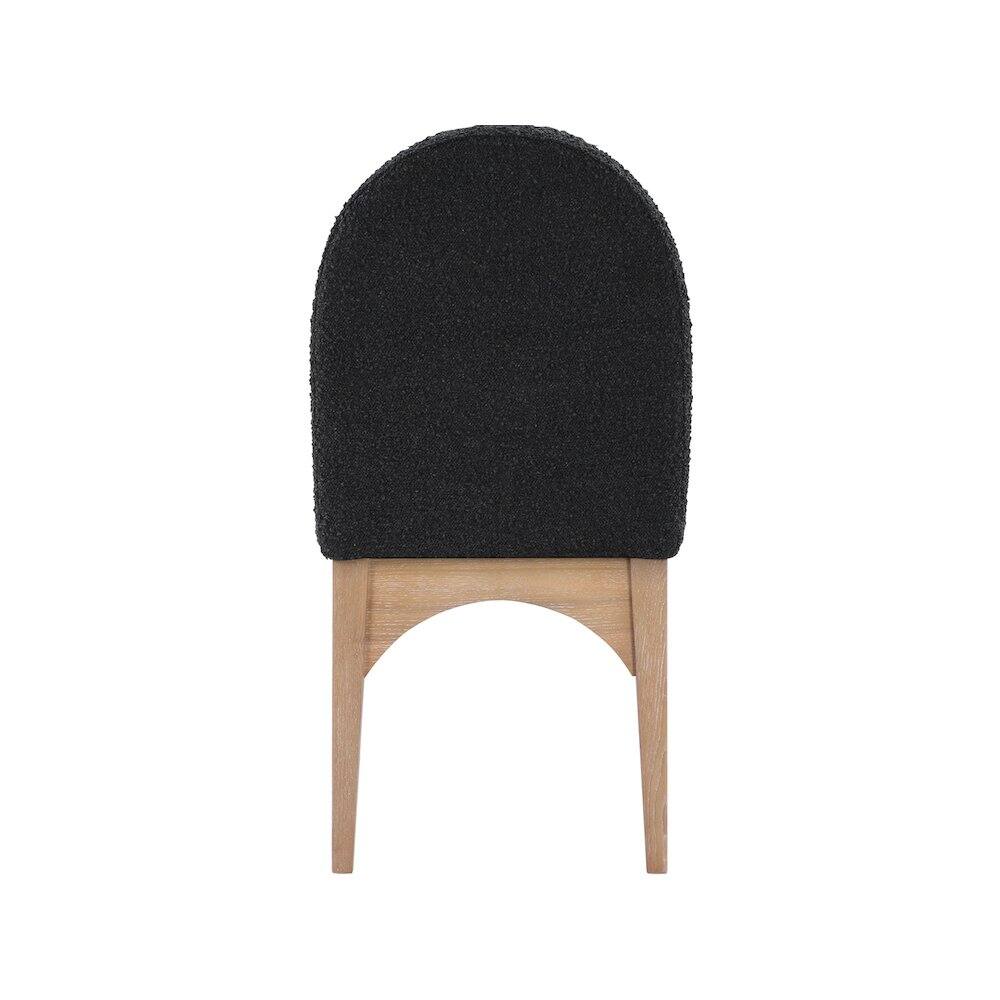 Alt View 1. Meridian Furniture - Waldorf Black Boucle Fabric Dining Chair - Black.