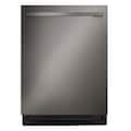 LG - FlushFit 24-inTop Control Smart Built-In Stainless Steel Tub Dishwasher with 3rd Rack, 1-Hour Wash and Dry, 46dBA - Black Stainless Steel