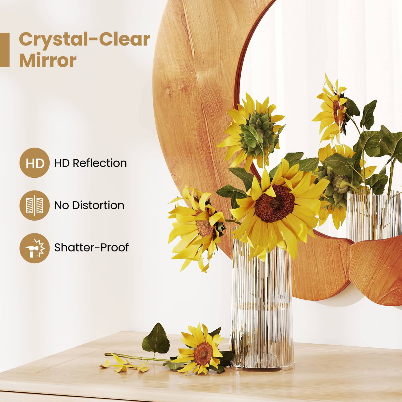 Crystal-Clear Mirror

- HD Reflection
- No Distortion
- Shatter-Proof