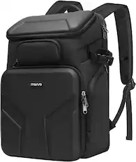 Front. mosiso - Camera Backpack 17.3 inch Waterproof Camera Bag with Front Hard Shell&Laptop Compartment&Tripod Holder&Rain Cover - Black.