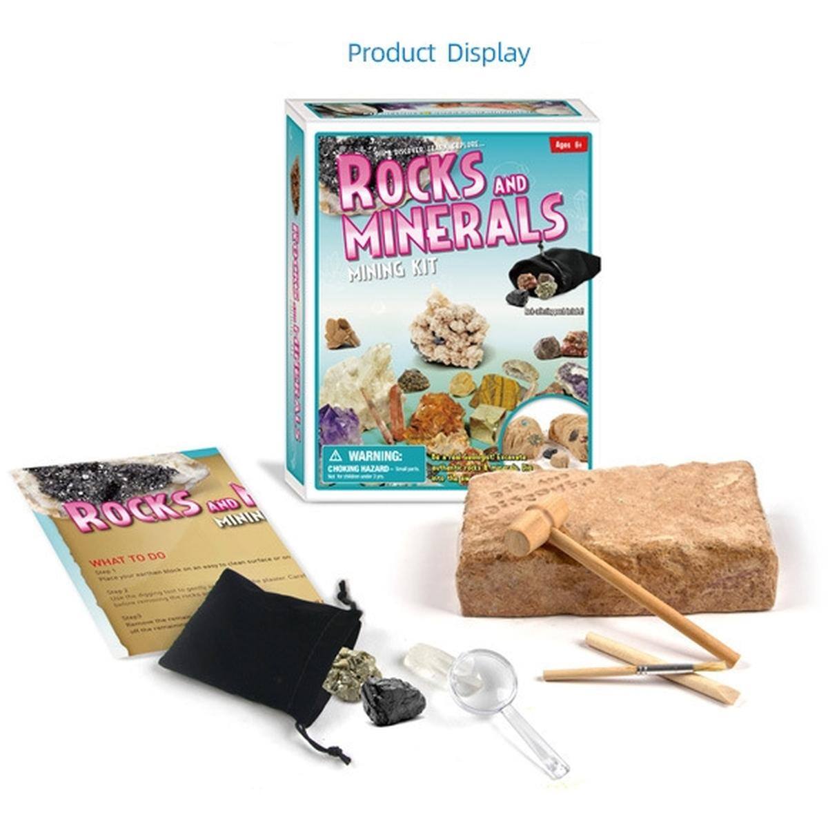 Product Display

ROCKS AND MINERALS MINING KIT

WARNING: CHOKING HAZARD

ROCKS AND MINERALS

WHAT TO DO