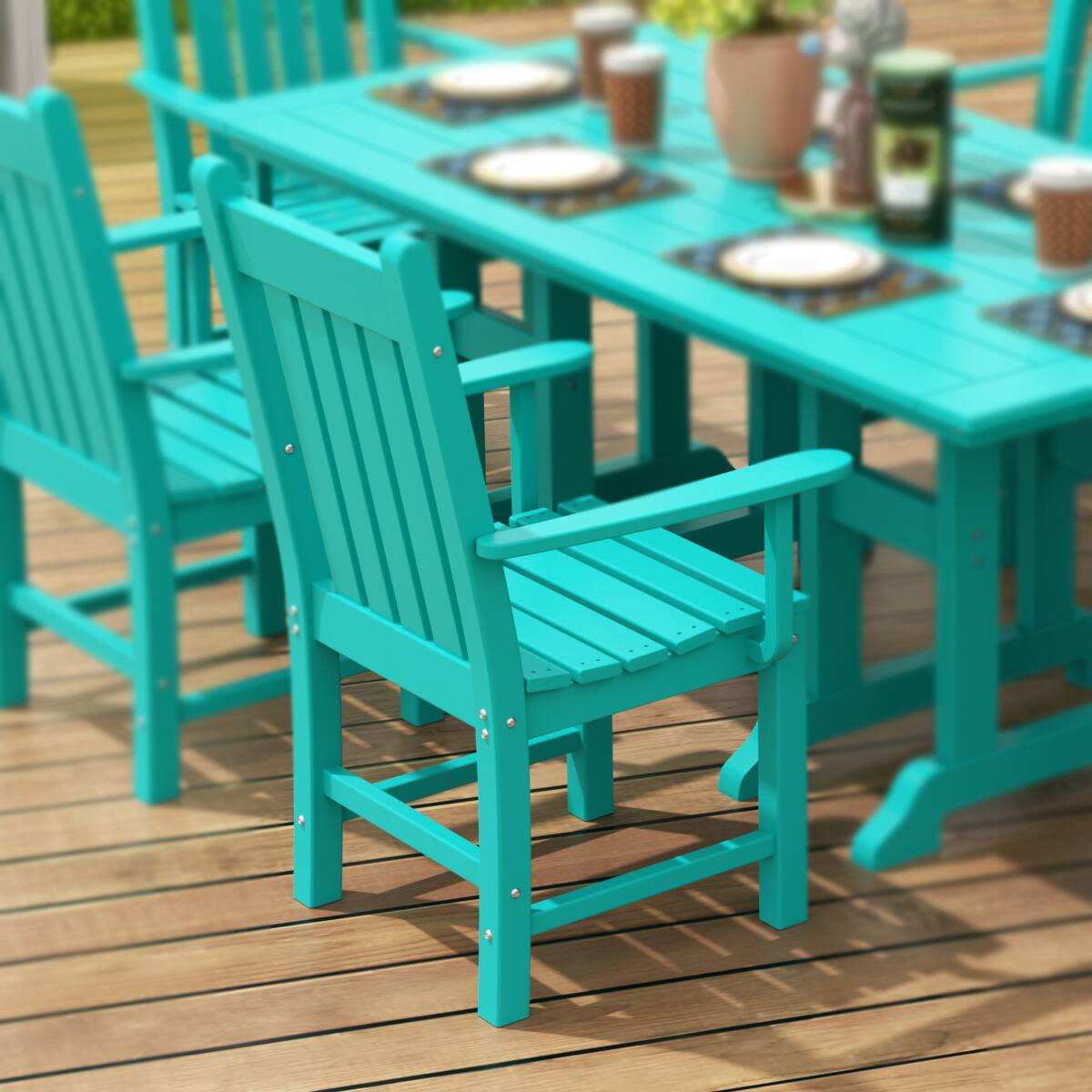 Angle. WestinTrends - WestinTrends Malibu Outdoor Patio Dining Armchair - Turquoise.