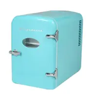 Frigidaire Retro Mini Personal Fridge Cooler, Holds up to 9 Cans, Portable for Car, Office, Bedroom, Dorm, Cabin - Blue - Blue - Front_Zoom