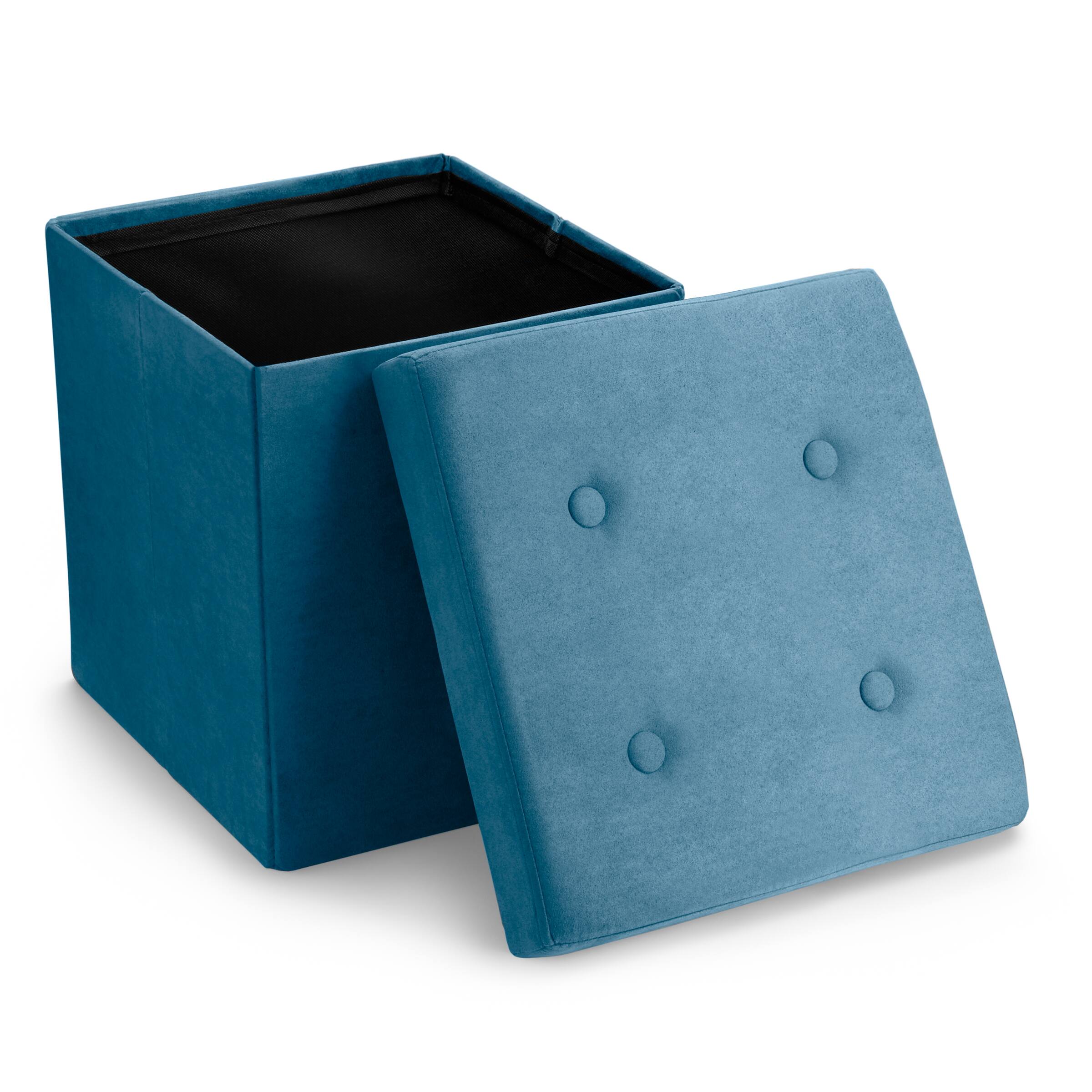 Front. Sorbus - Sorbus Faux Suede Storage Ottoman Cube - Plush Cushion, Hidden Storage, Lightweight & Portable. Folds Flat - Teal.