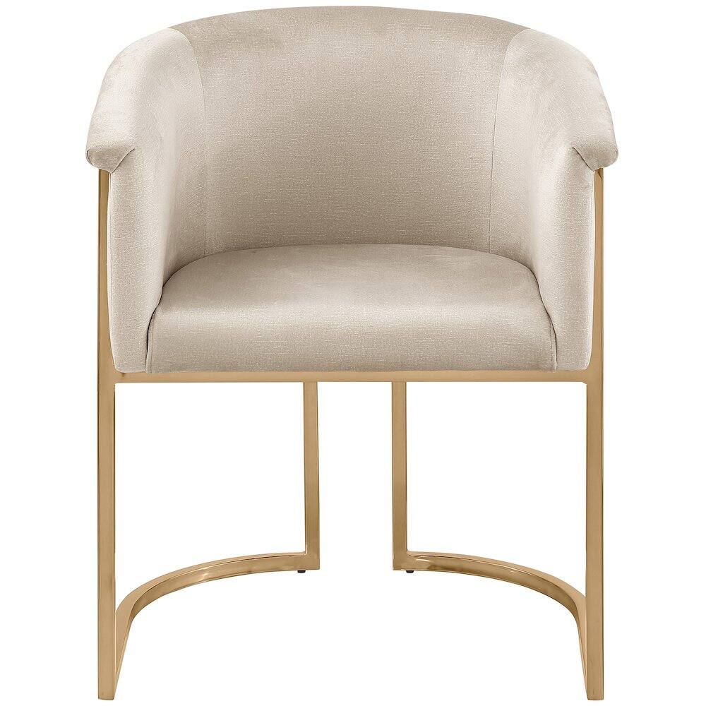 Alt View 2. Meridian Furniture - Tierra Cream Velvet Dining Chair - Beige.