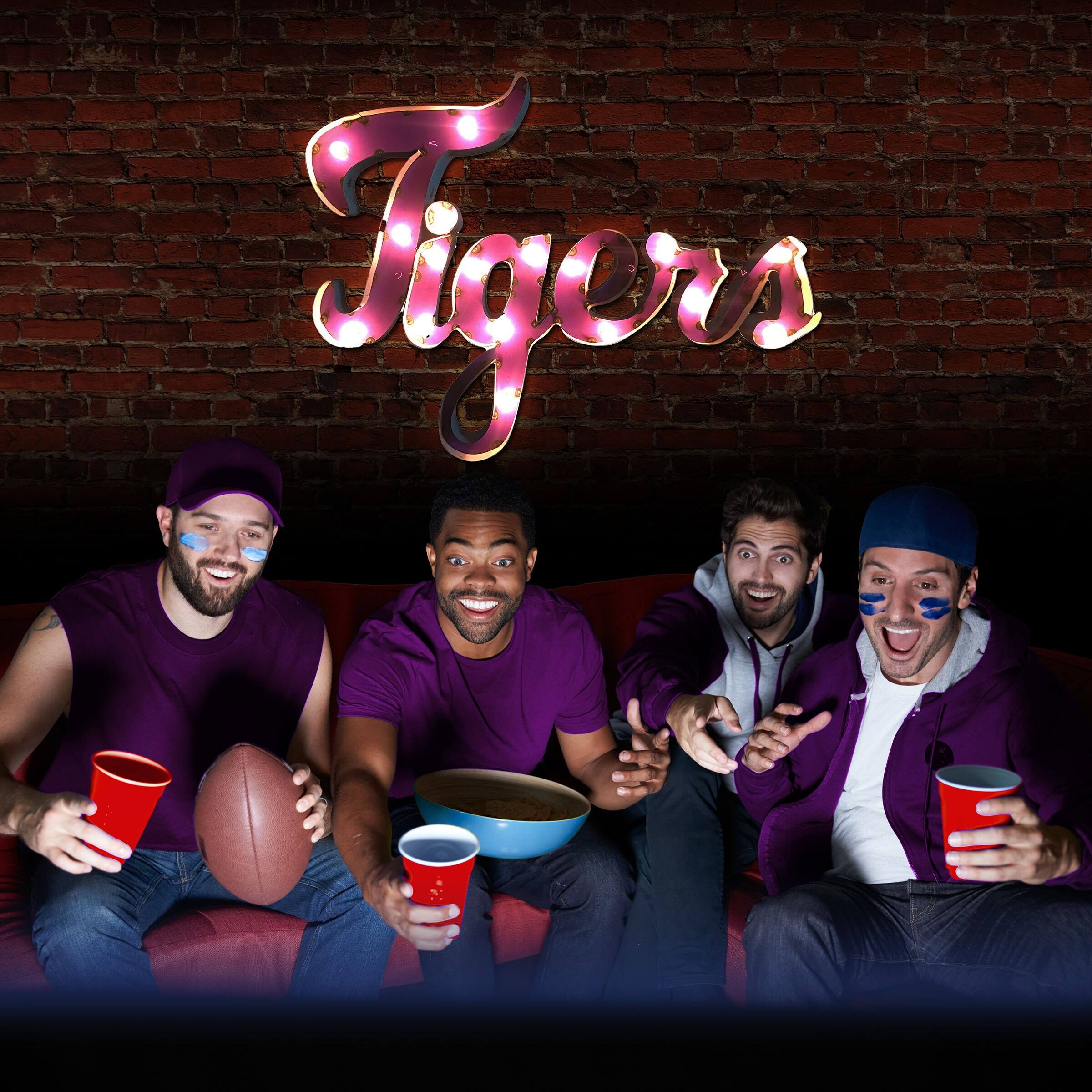 Alt View 2. Imperial - LSU Tigers Logo Lighted Recycled Metal Sign - Multicolor.