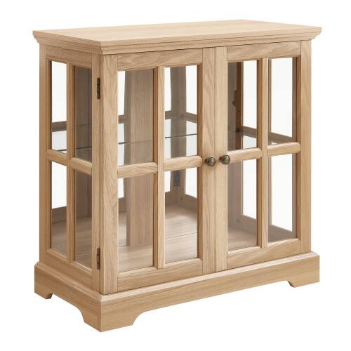 Alt View 6. LUCKY ONE - Freestanding LED Curio Display Cabinet with Adjustable Shelves Retro Bookcase Storage for Home Decor - Oak.
