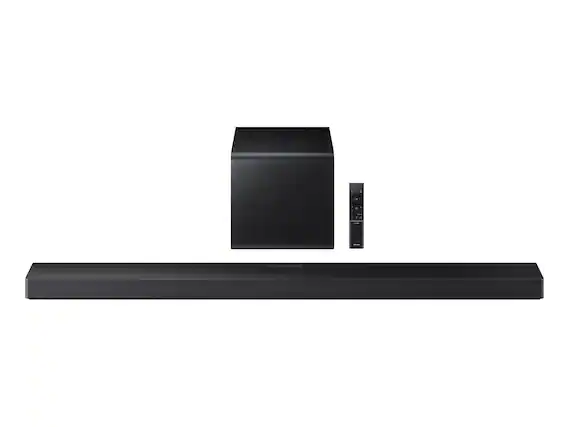 Front. Samsung - Samsung HW-QS700F 3.1.2 Ch Dolby Atmos Soundbar and Subwoofer (2025) - Black.
