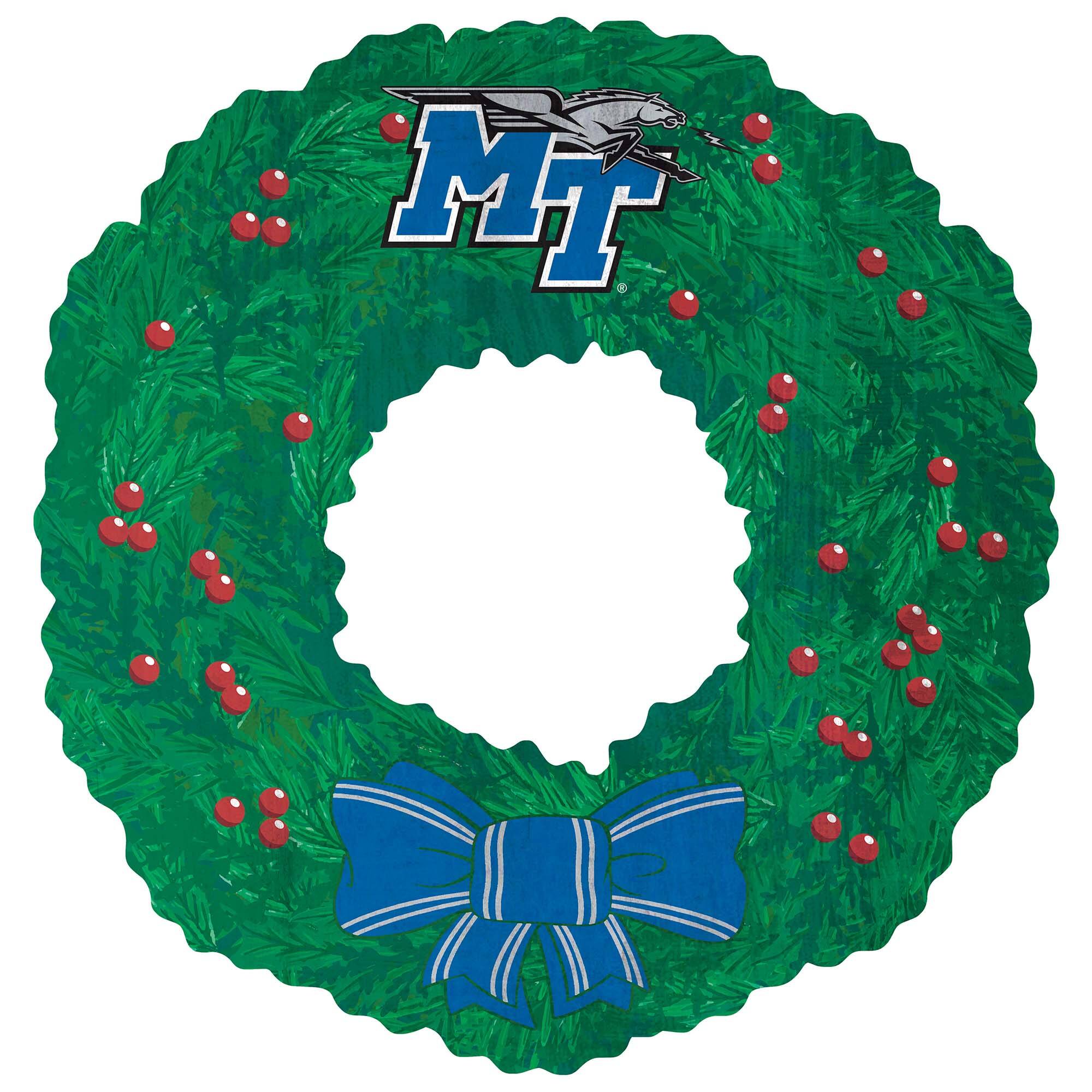 Fan Creations - MTSU Blue Raiders 16'' Team Wreath Sign - Green