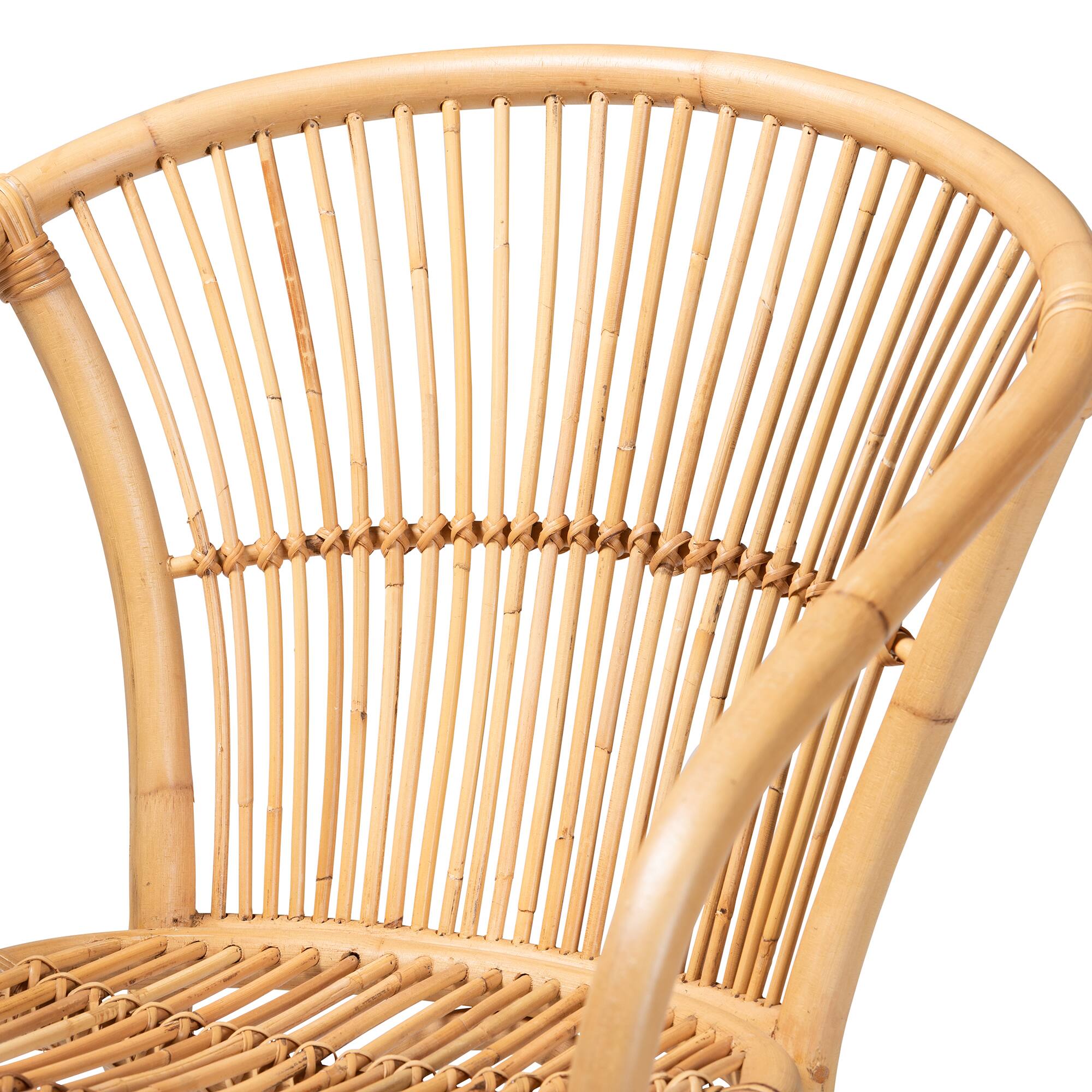 Alt View 1. bali & pari - Murai Modern Bohemian Natural Rattan Counter Stool - Natural Brown.