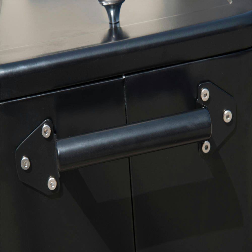 Angle. Resenkos - 80 QT Rolling Ice Chest Bin, Stand-Up Outdoor Drink Cooler Cart on Wheels for Party, Black - Black.