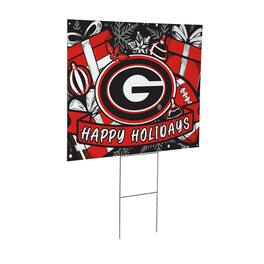 Evergreen Enterprises - Georgia Bulldogs 24" x 18" Happy Holidays Christmas Outdoor Staked Yard Sign - Multicolor