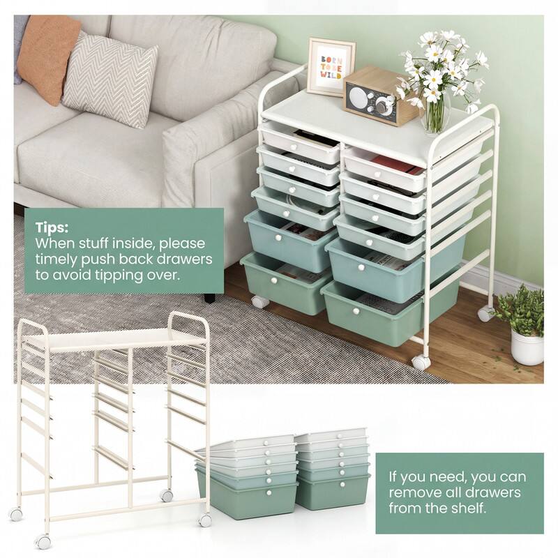 BORN TO BE WILD

Tips: When stuff inside, please timely push back drawers to avoid tipping over. If you need, you can remove all drawers from the shelf.
