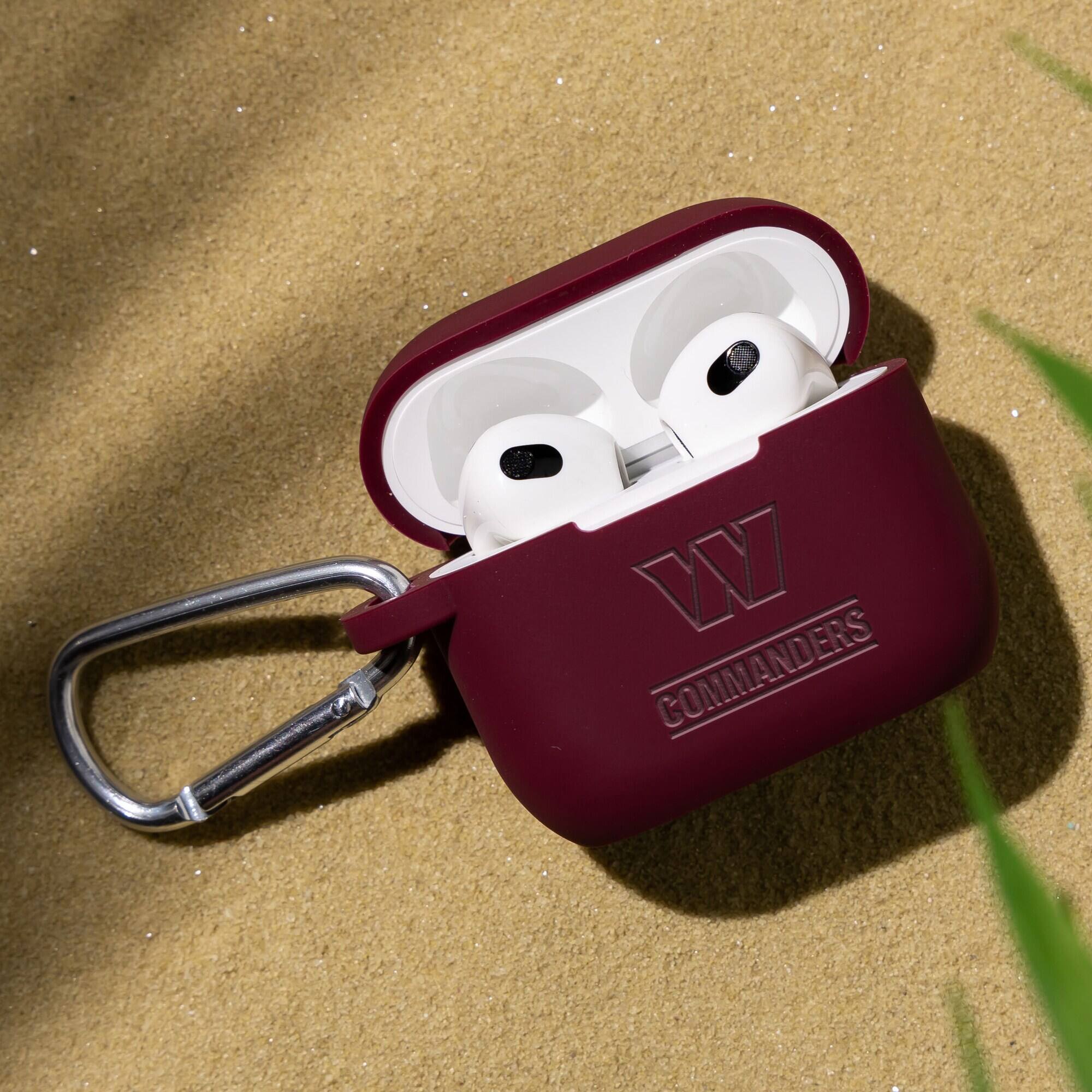 Alt View 1. Artinian - Washington Commanders Debossed Silicone AirPods Gen Three Case Cover - No Size - Multicolor.