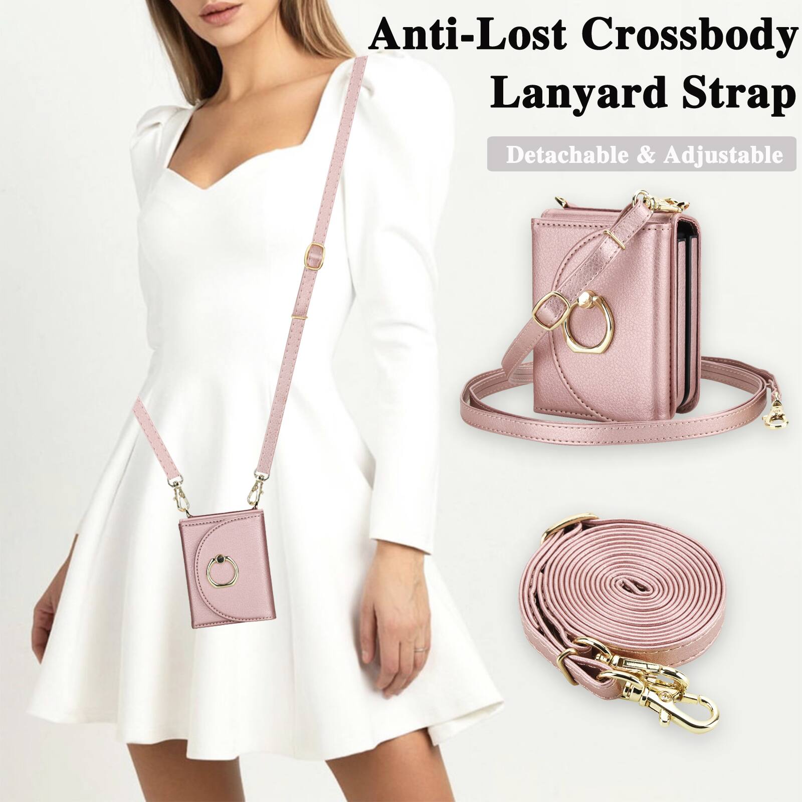 Anti-Lost Crossbody Lanyard Strap  
Detachable & Adjustable