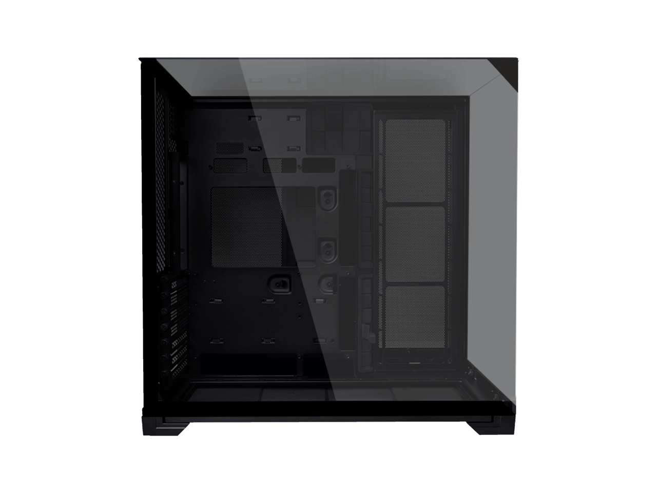 Alt View 4. Lian Li - LIAN LI O11 vision compact black  color Aluminum / Steel / Tempered Glass ATX Mid Tower computer Case ----O11VPX - black.
