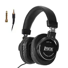 Lyxpro - HAS-10 Closed Back Over Ear Professional Studio Headphones with Sound Isolation & Wired - Black
