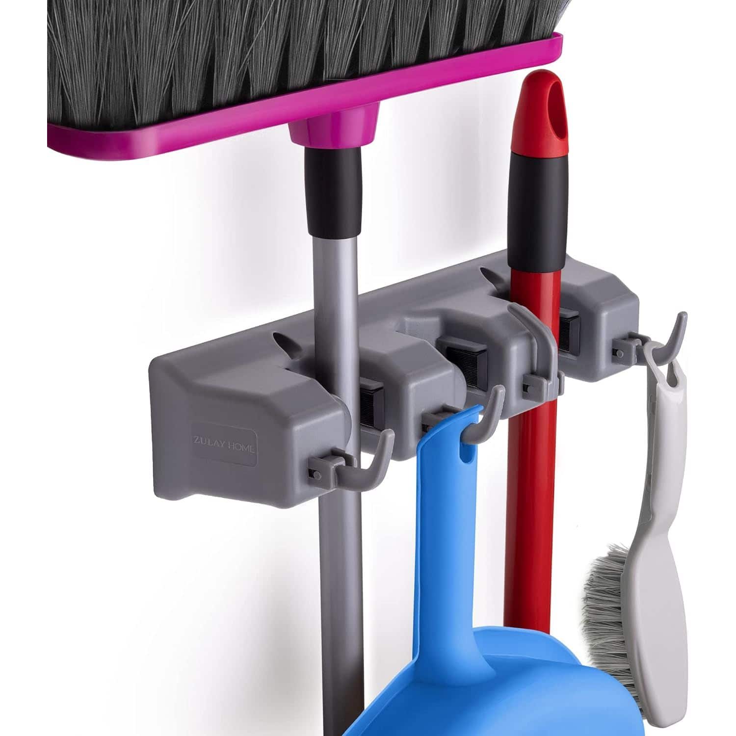 Zulay Kitchen - Zulay Home Mop and Broom Organizer Wall Mount - Mop and Broom Holder Wall Mount for Storing Cleaning Supplies - Gray price history on PriceWatchPro