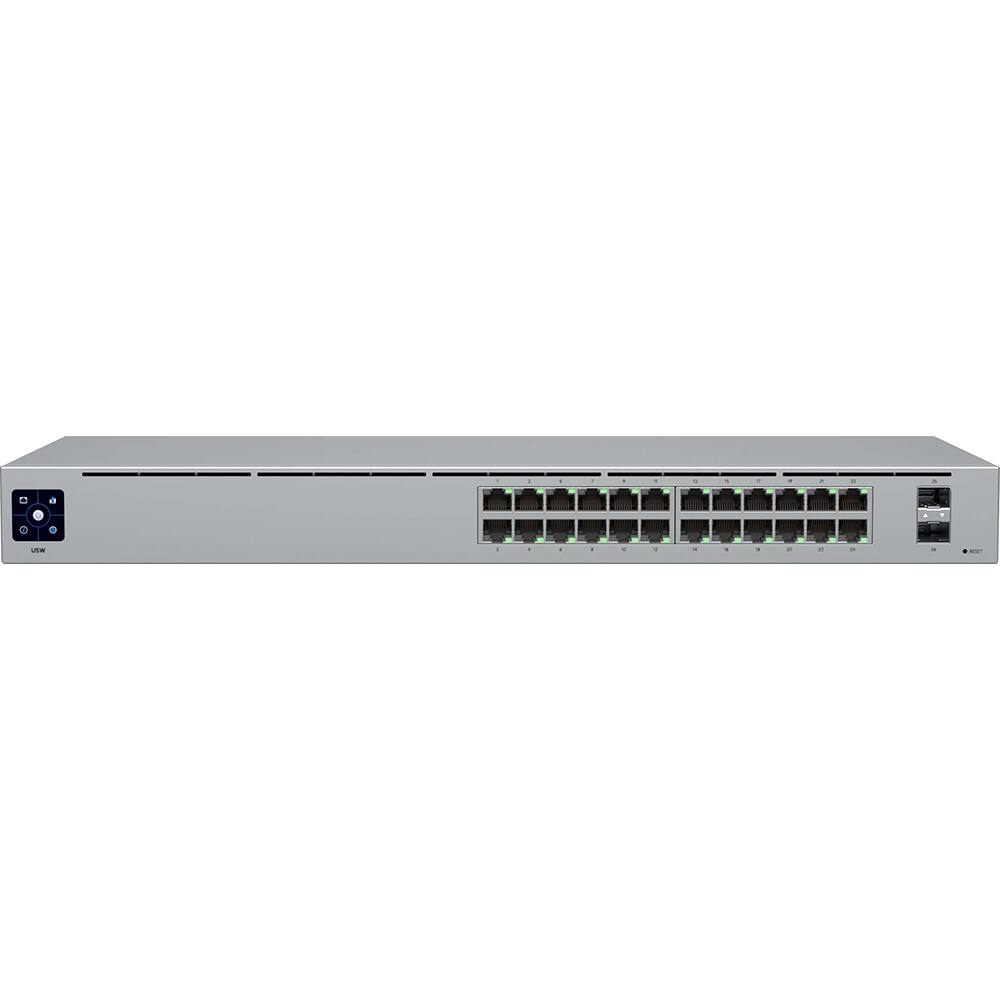 Front. Ubiquiti - 24-Port Managed Gigabit Managed Switch USW-24 - Gray.