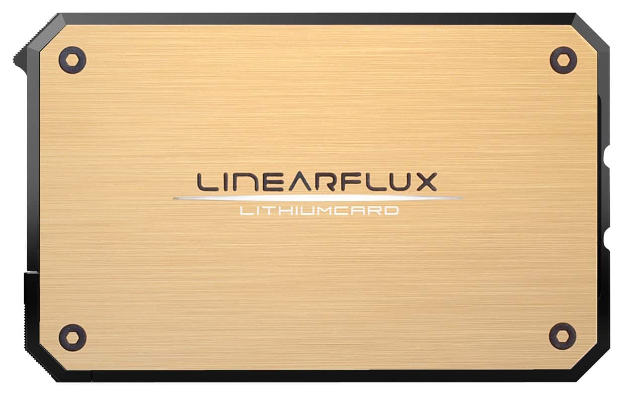 Front. Linearflux - LithiumCard HyperCharger Lightning Battery Charger - Gold/Black.