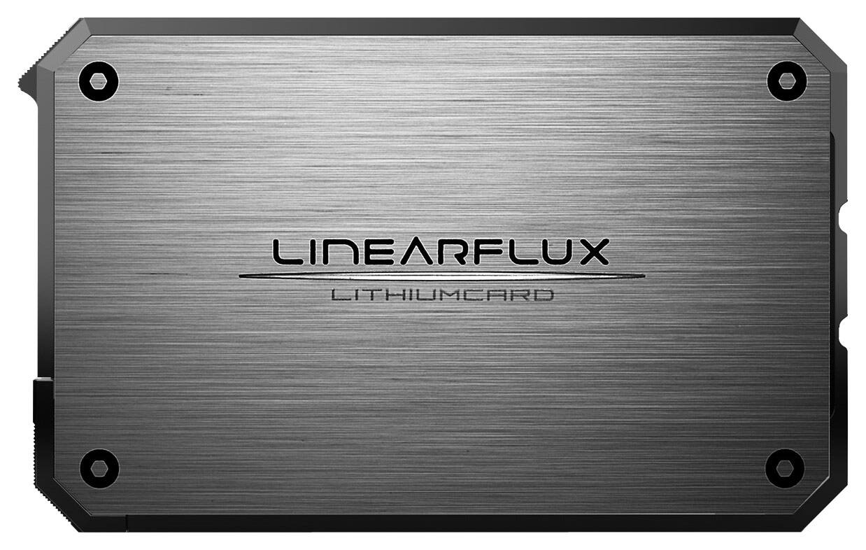 Front. Linearflux - LithiumCard HyperCharger Micro USB Battery Charger - Silver/Black.