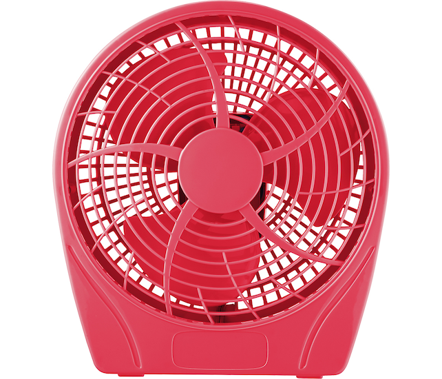 Insignia™ - 9" Table Fan - Red - Front Zoom