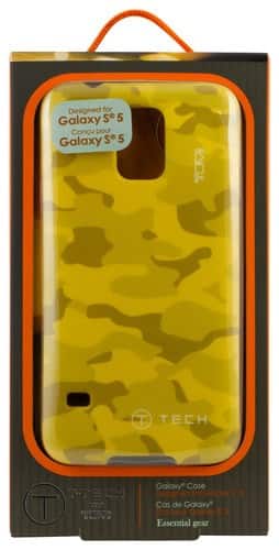Tumi T-Tech - Snap-On Case for Samsung Galaxy S 5 Cell Phones - Yellow Camo - Larger Front