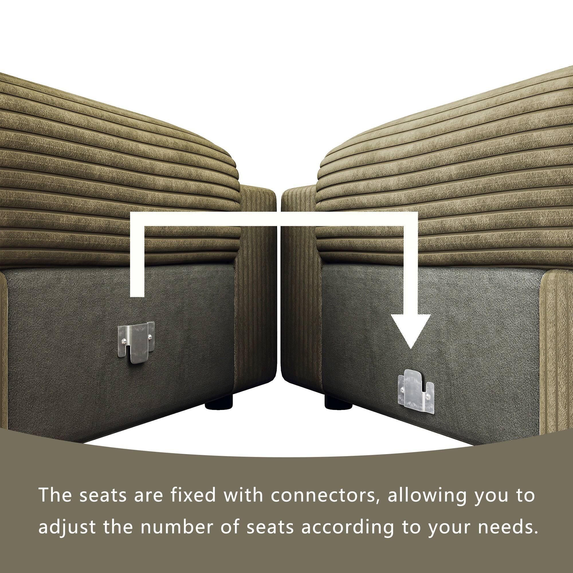 The seats are fixed with connectors, allowing you to adjust the number of seats according to your needs.