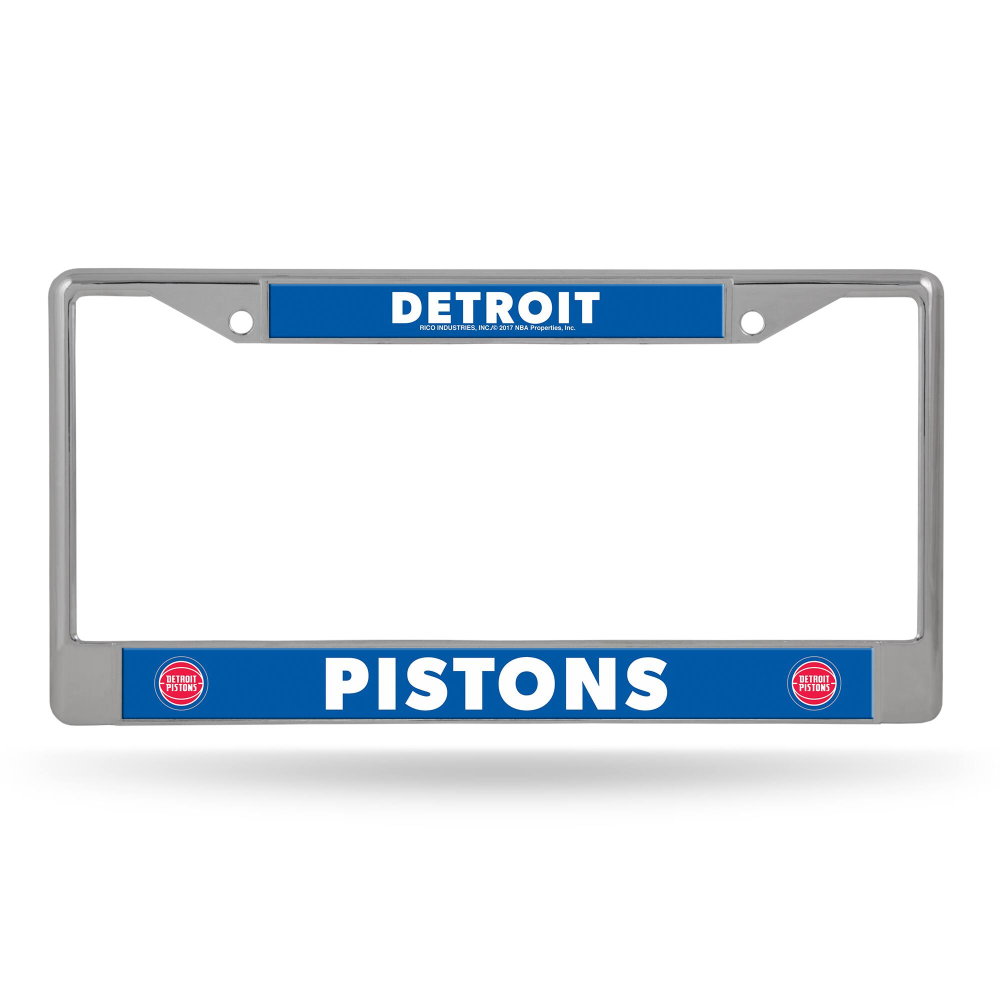 Detroit NBA Pistons Chrome Metal License Plate Frame