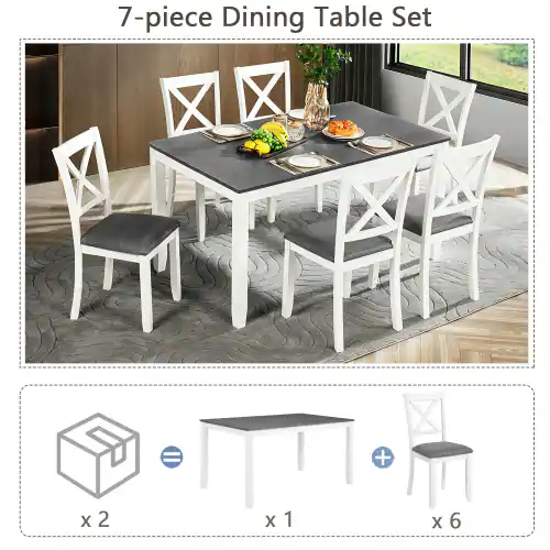 7-piece Dining Table Set = 1 x 2 x 1 x 6