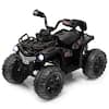 Front. Costway - Costway 12V Kids Ride On ATV 4 Wheeler Electric Vehicle with Music & Headlights Soft Start - Black.