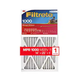 Filtrete - Allergen Defense 14 in. W X 25 in. H X 1 in. D 1000 MPR Pleated Air Filter 1 pk