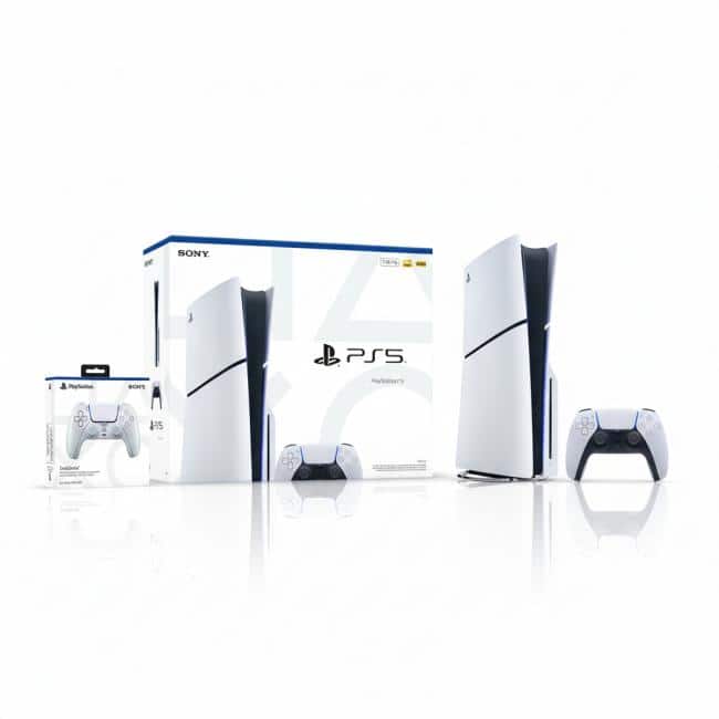 PlayStation 5 Slim Console 1TB + Sony PlayStation 5 DualSense Wireless Controller Chroma Pearl - Includes PS5 Console - PlayStation 5