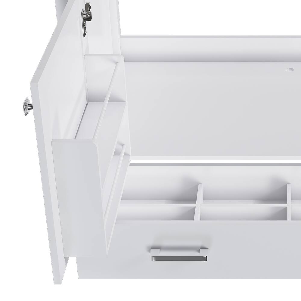 Alt View 8. Loheer - Loheer 42 inch bathroom vanity base only White Freestanding Cabinet - White.