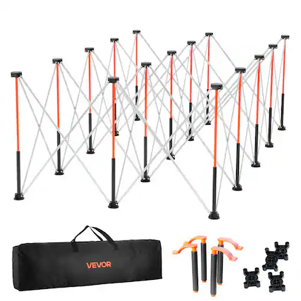 Front. VEVOR - Portable Folding Workstand, 8.05 x 4.13 ft Collapsible Workbench, 6000 lbs Weight Capacity - Orange.