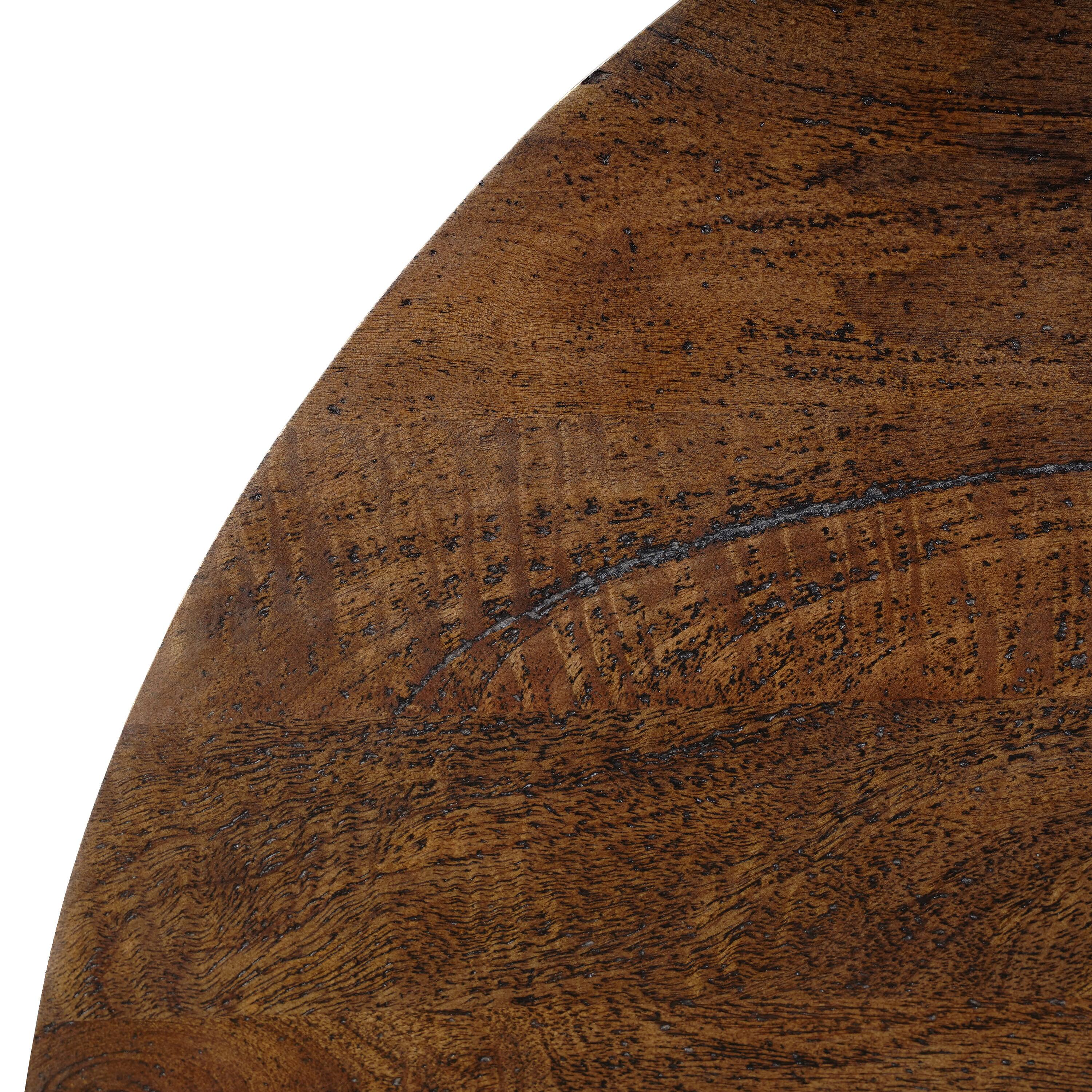 Alt View 4. Manhattan Lane - Arthur Coffee Table | 35.5" Round Top | Drum Shaped - Brown.