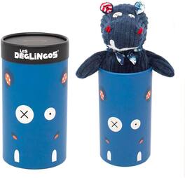 TriAction Toys - Les Deglingos Big Simply Plush Animal In Tube | Hippos the Hippo - Blue