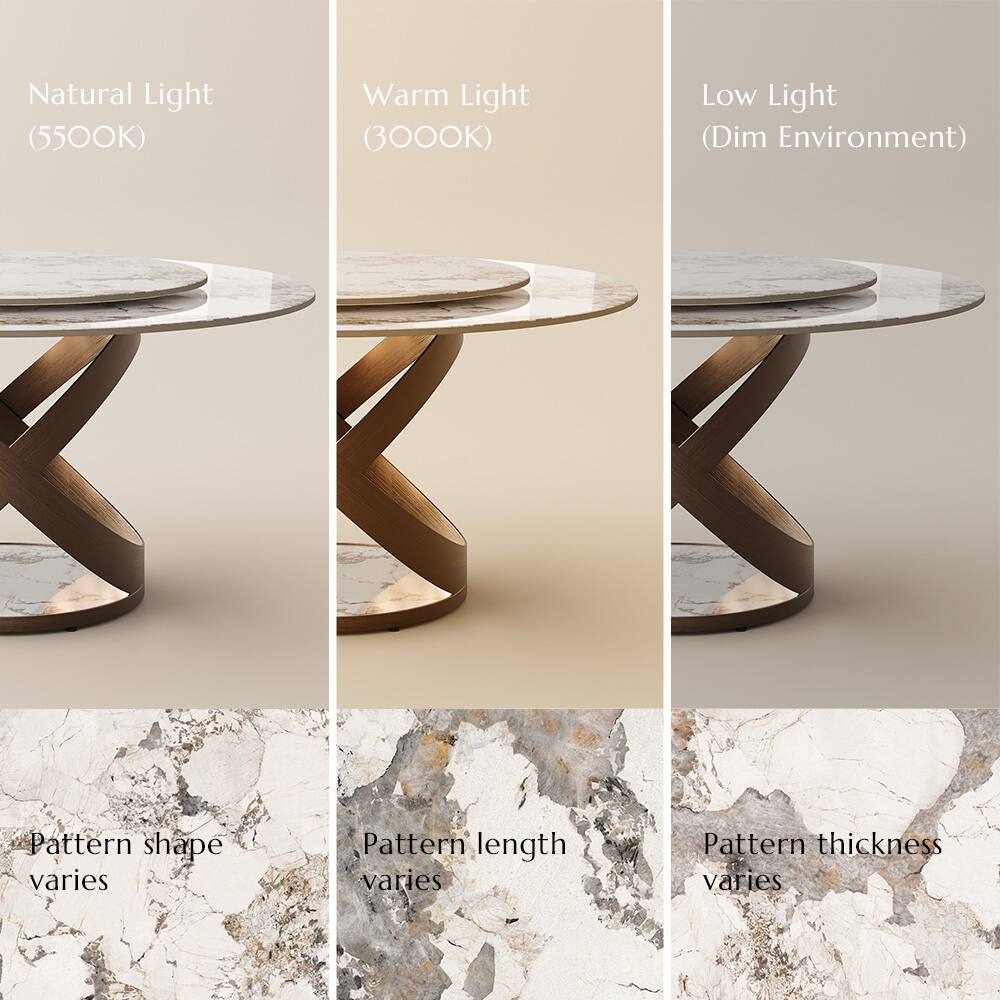 Natural Light (5500K)  
Warm Light (3000K)  
Low Light (Dim Environment)  

Pattern shape varies  
Pattern length varies  
Pattern thickness varies