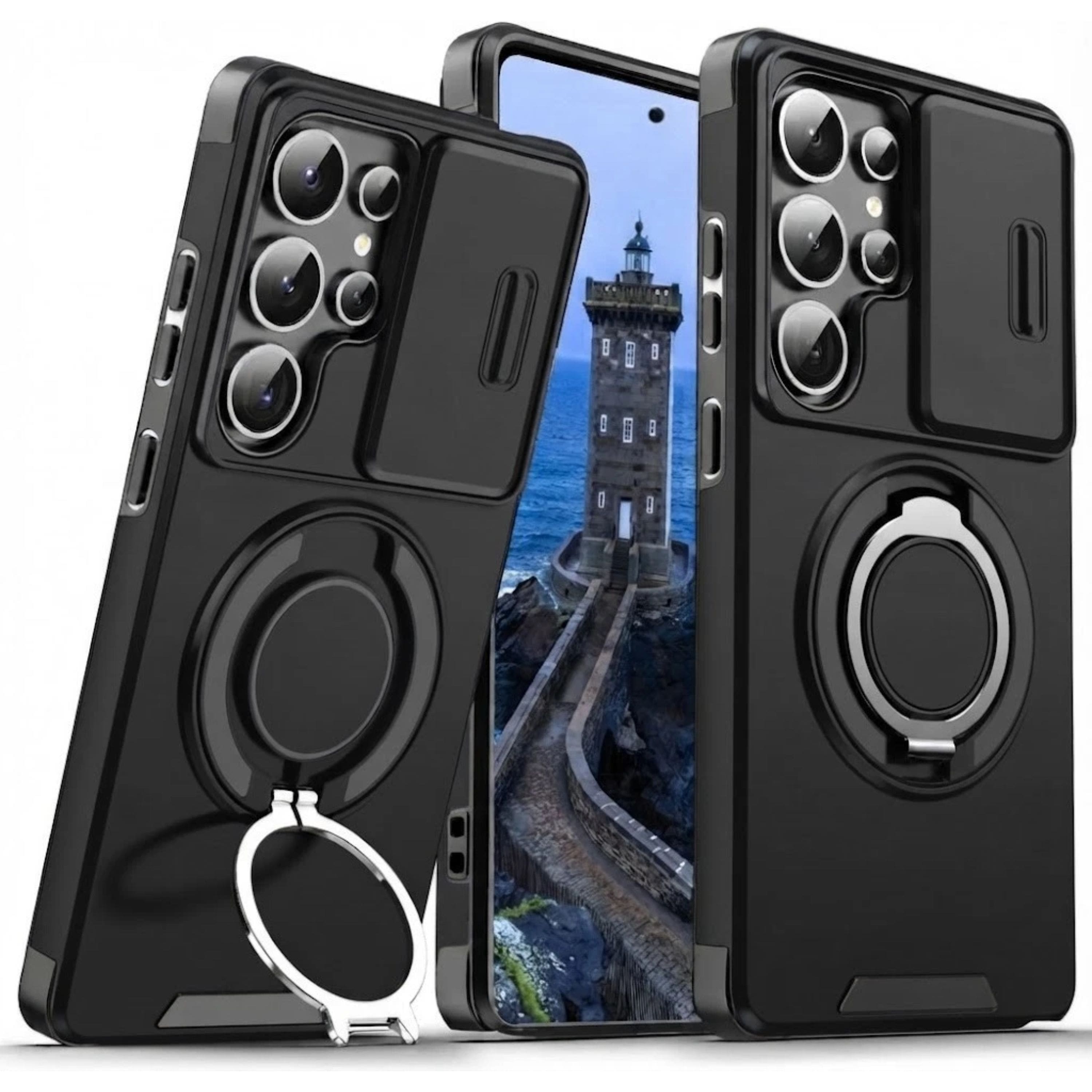 Kitcheniva - Strong Impact Protection Cover Plus Tempered Glass For Samsung Galaxy S26 Ultra - Black