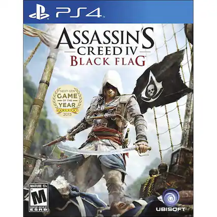 PS4 Assassin's Creed IV Black Flag Next Gen Game of the Year 2013 Mature 17+ M Content Rated ESRB Ubisoft - T (Teen 13+)