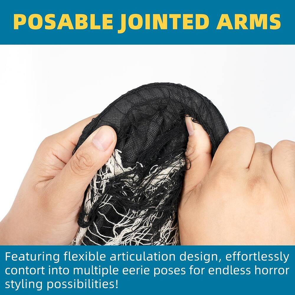 POSABLE JOINTED ARMS

Featuring flexible articulation design, effortlessly contort into multiple eerie poses for endless horror styling possibilities!