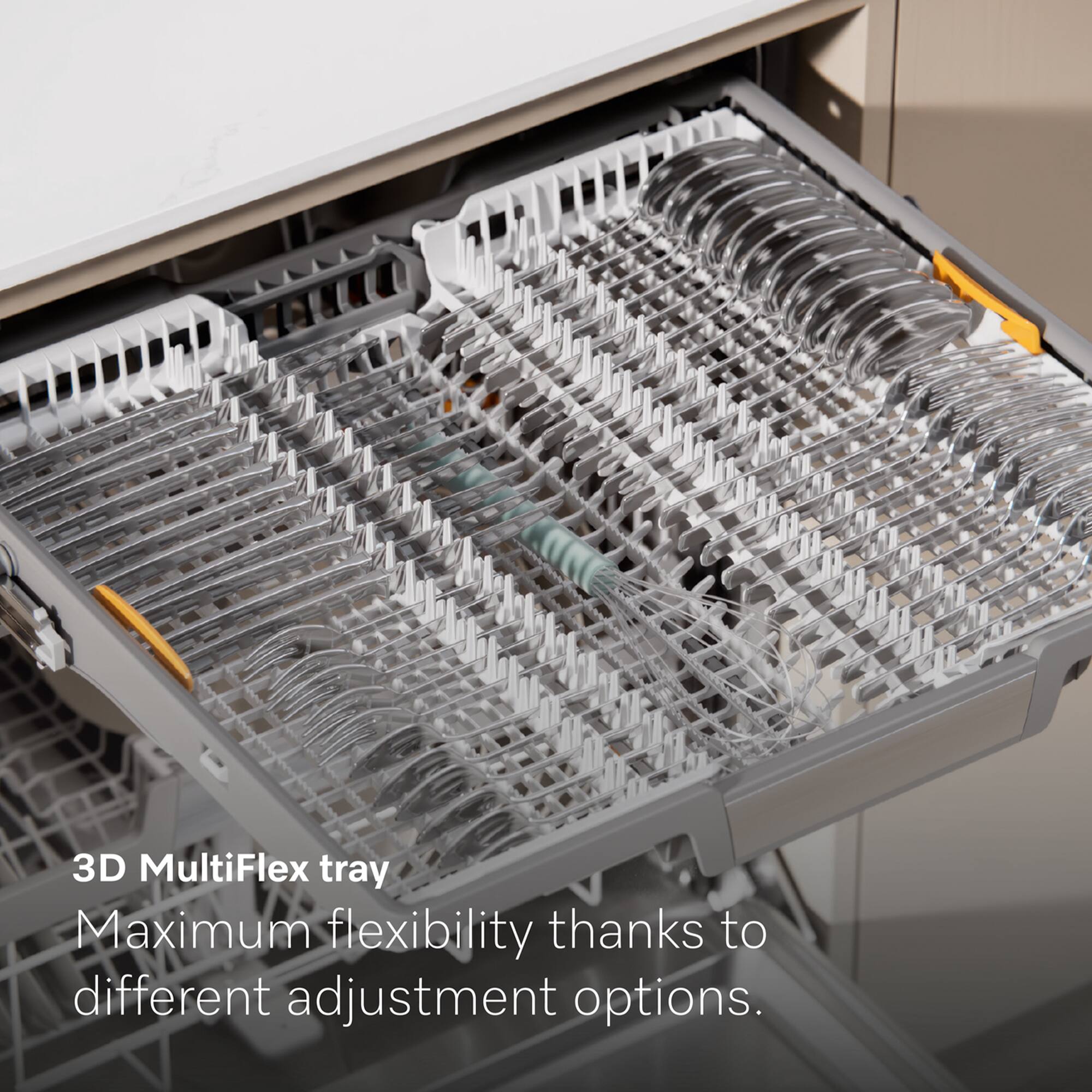 3D MultiFlex tray  
Maximum flexibility thanks to different adjustment options.