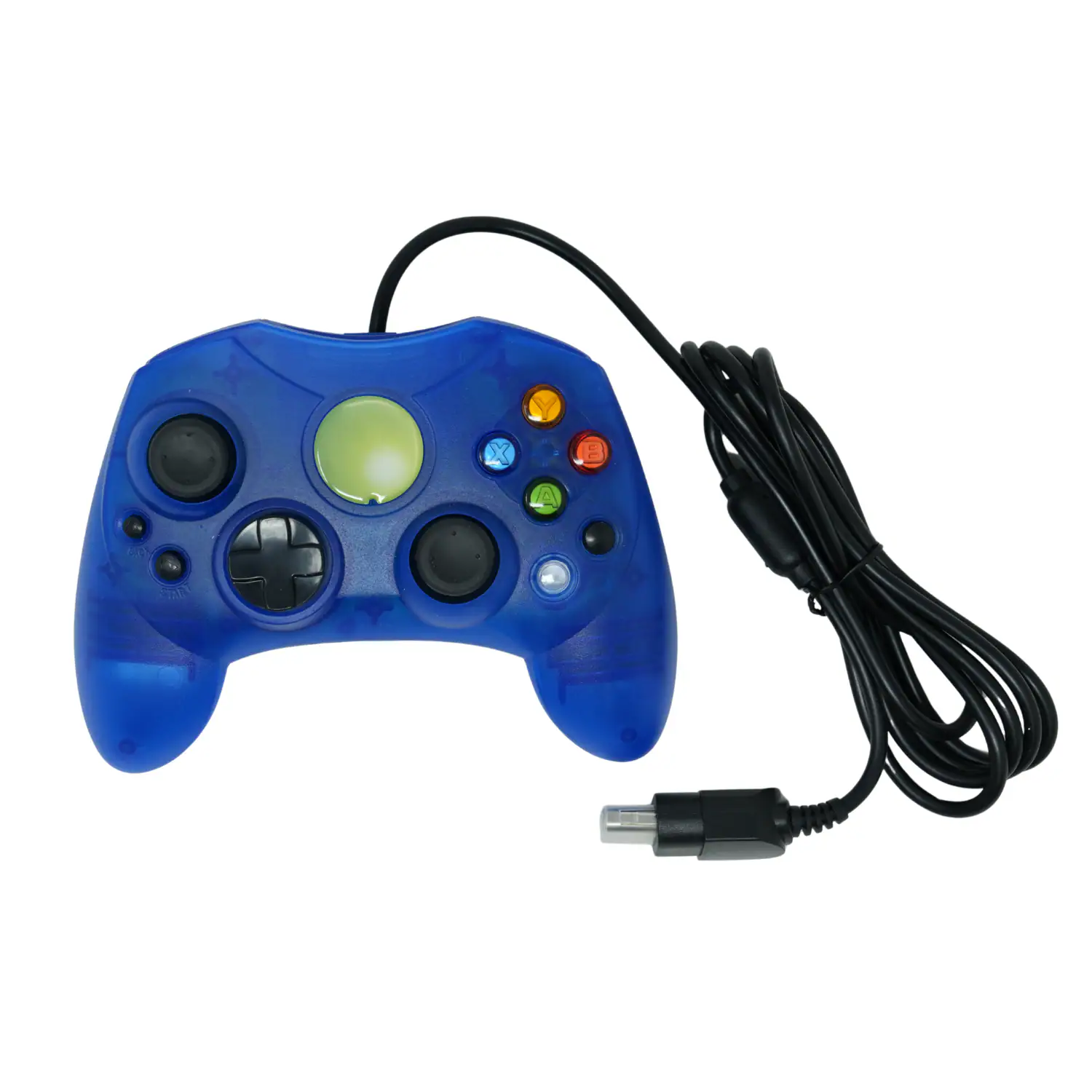 Alt View 1. Old Skool - Wired S-Type Controller for Original XBOX - Blue.
